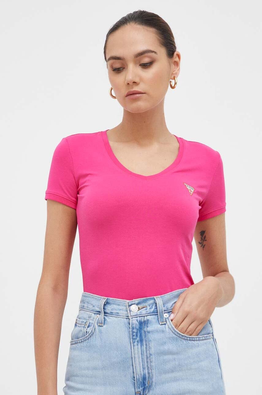 

Футболка Guess женский цвет розовый