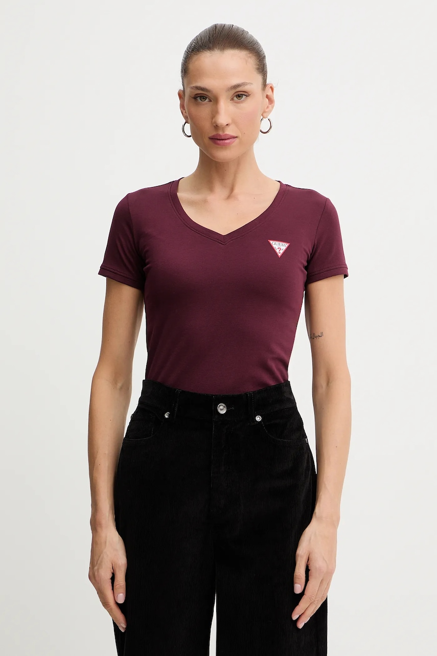 Levně Tričko Guess dámské, růžová barva, W2YI45 J1314