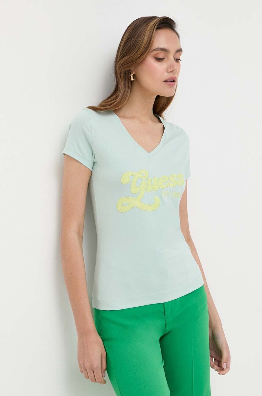 

Футболка Guess жіноча колір зелений
