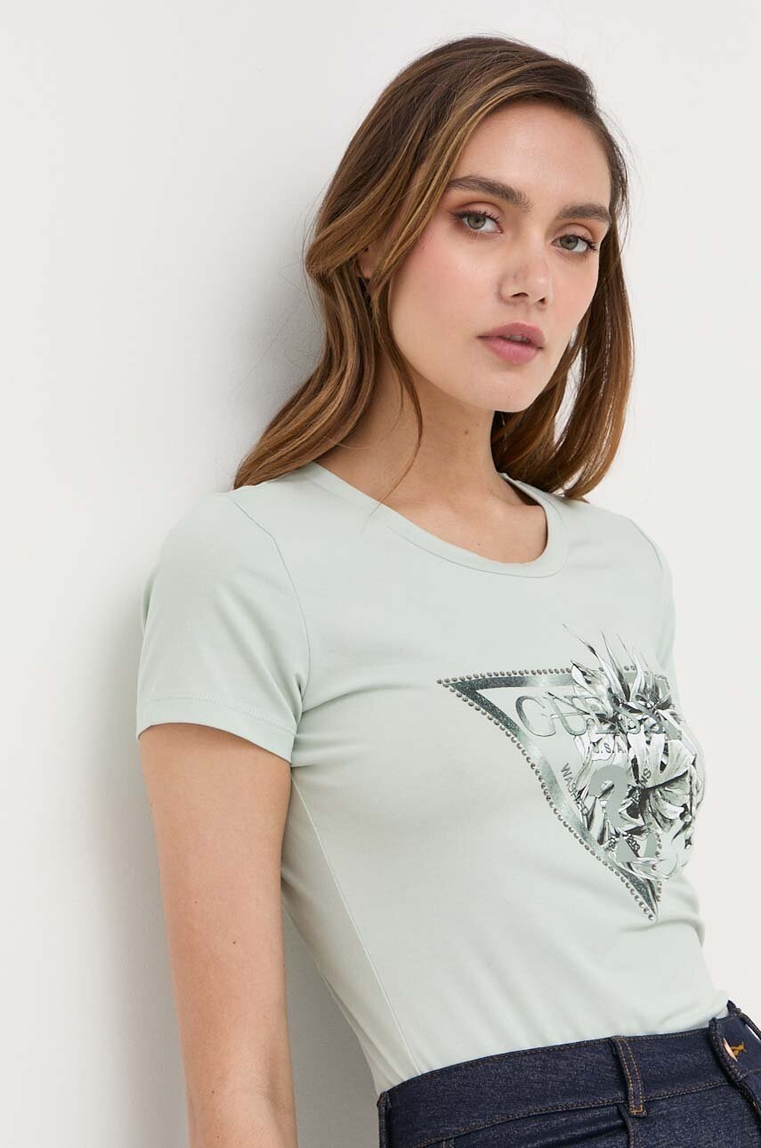 

Футболка Guess жіноча колір зелений