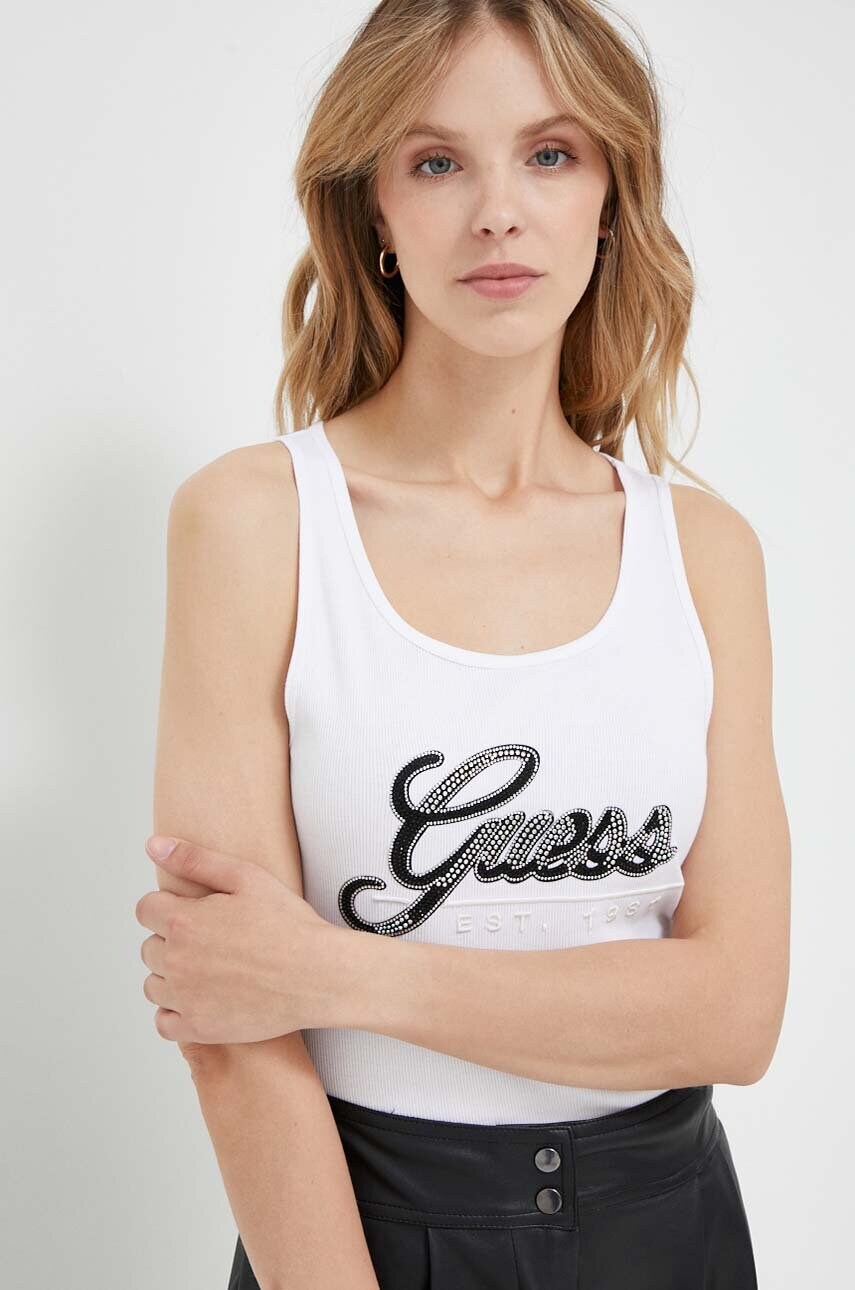

Хлопковый топ Guess цвет белый