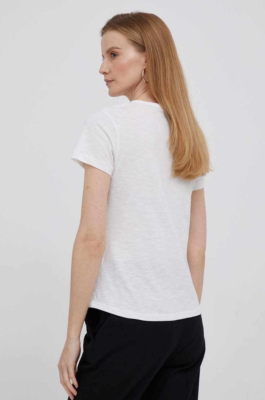 Βαμβακερό μπλουζάκι Tommy Hilfiger γυναικεία, χρώμα: μπεζ φωτογραφία