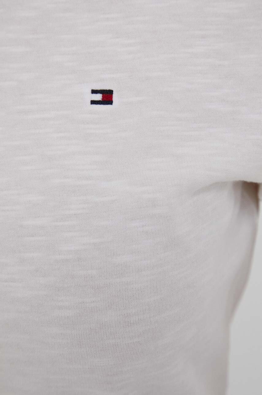 Βαμβακερό μπλουζάκι Tommy Hilfiger γυναικεία, χρώμα: μπεζ φωτογραφία