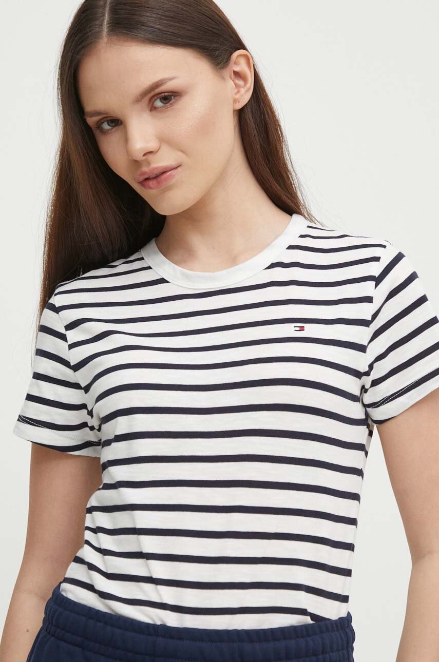 

Памучна тениска Tommy Hilfiger в синьо WW0WW37857, Тъмносин