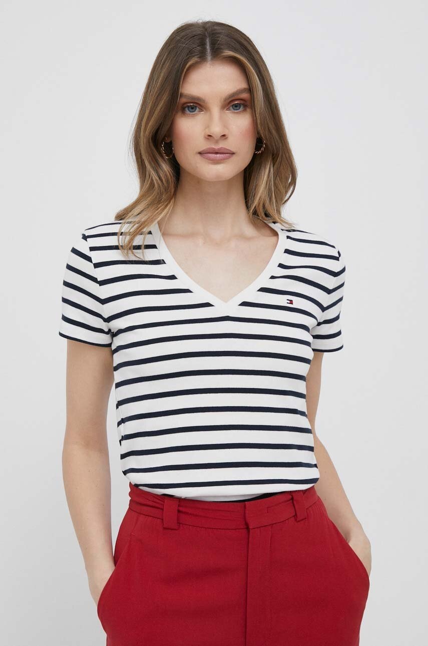 

Бавовняна футболка Tommy Hilfiger колір білий