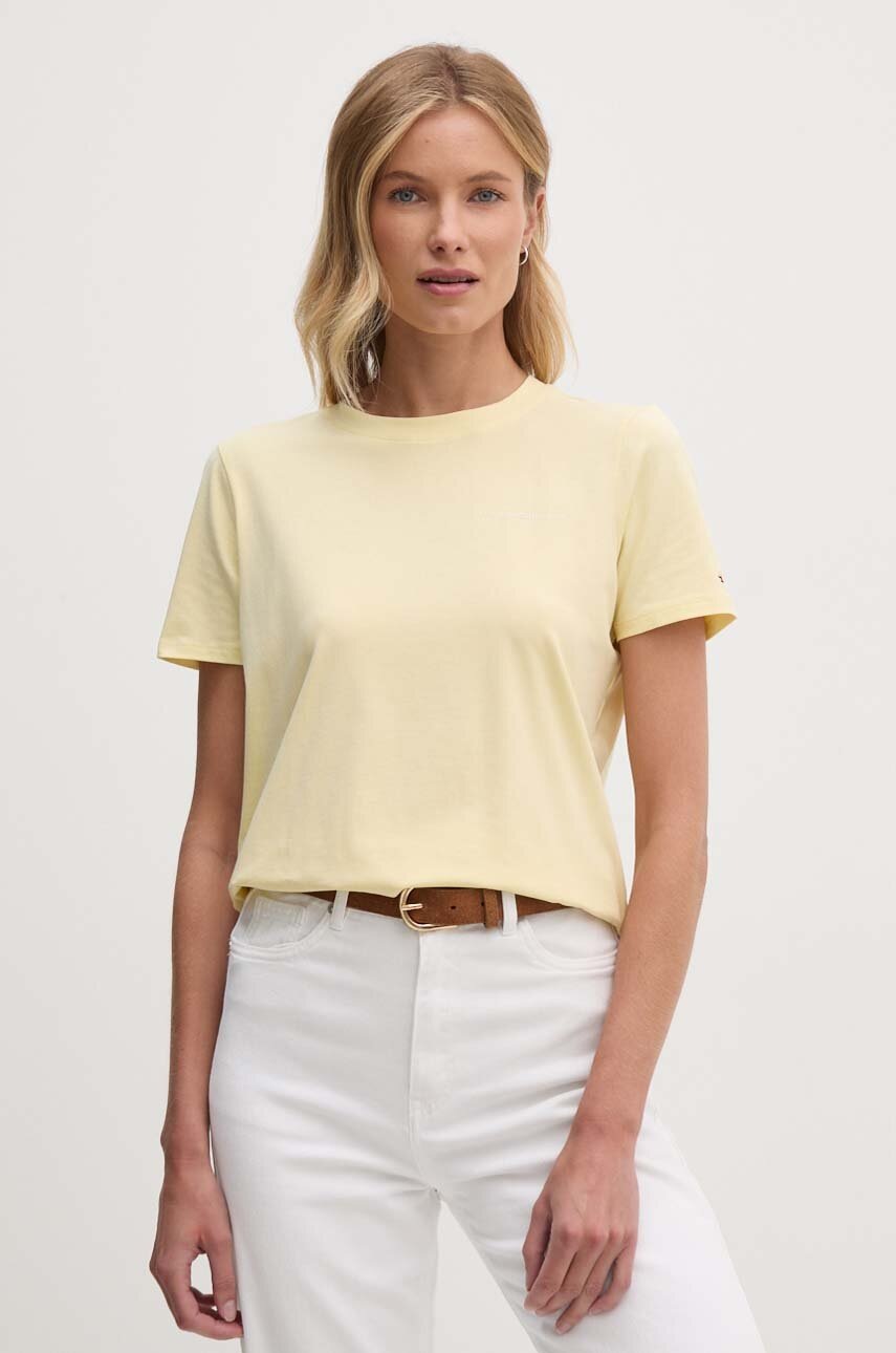 

Тениска Tommy Hilfiger в жълто, Жълт