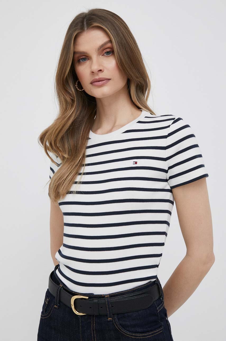 

Хлопковая футболка Tommy Hilfiger цвет белый