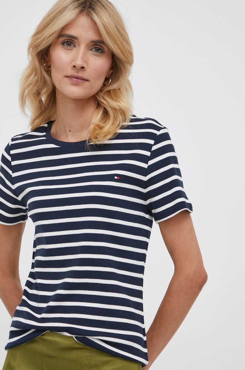 

Хлопковая футболка Tommy Hilfiger цвет синий
