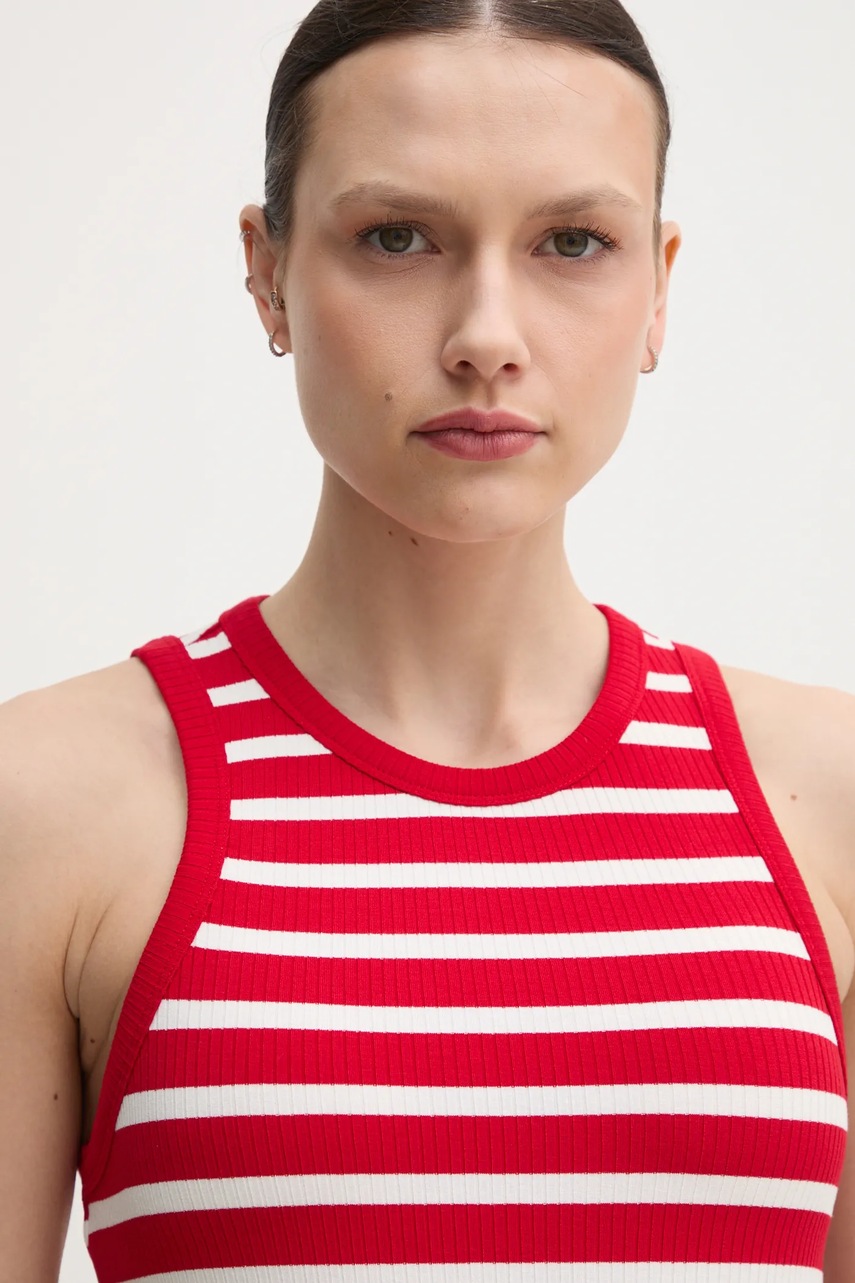 Top Tommy Hilfiger χρώμα: κόκκινο, WW0WW38635 φωτογραφία