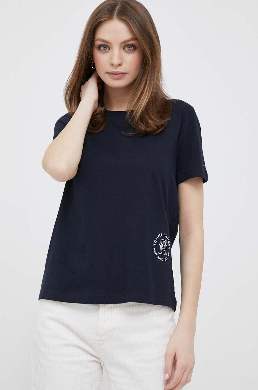 

Бавовняна футболка Tommy Hilfiger колір синій