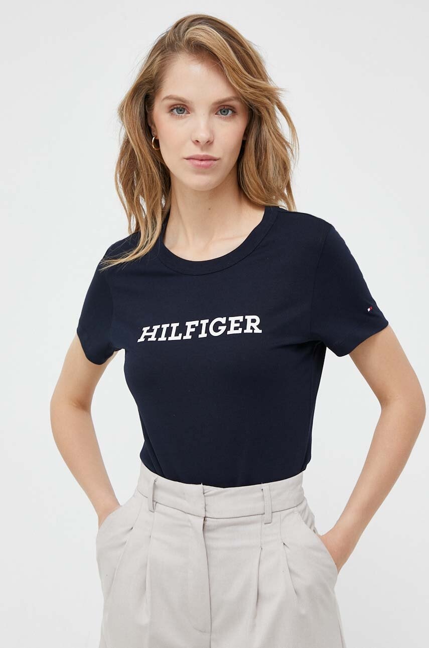 

Хлопковая футболка Tommy Hilfiger цвет синий