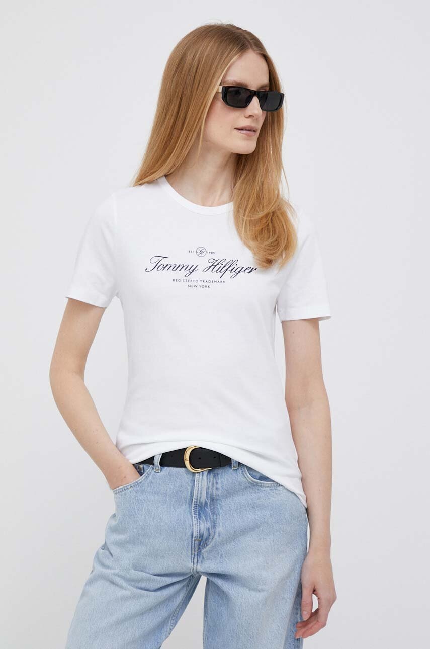 

Хлопковая футболка Tommy Hilfiger цвет белый