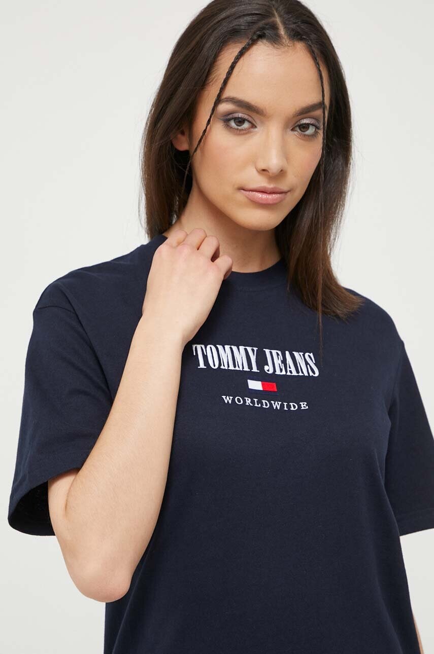 

Бавовняна футболка Tommy Jeans колір синій