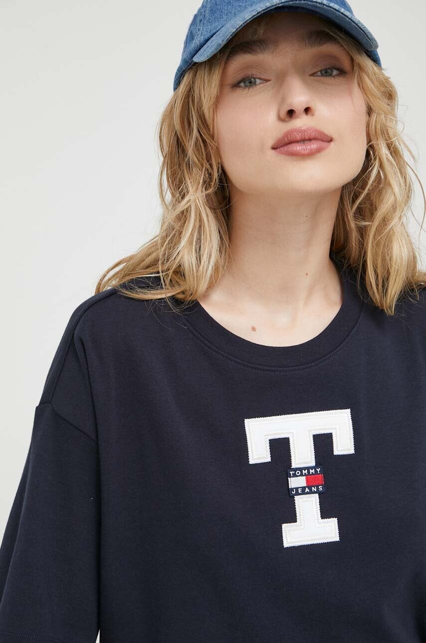 

Хлопковая футболка Tommy Jeans цвет синий