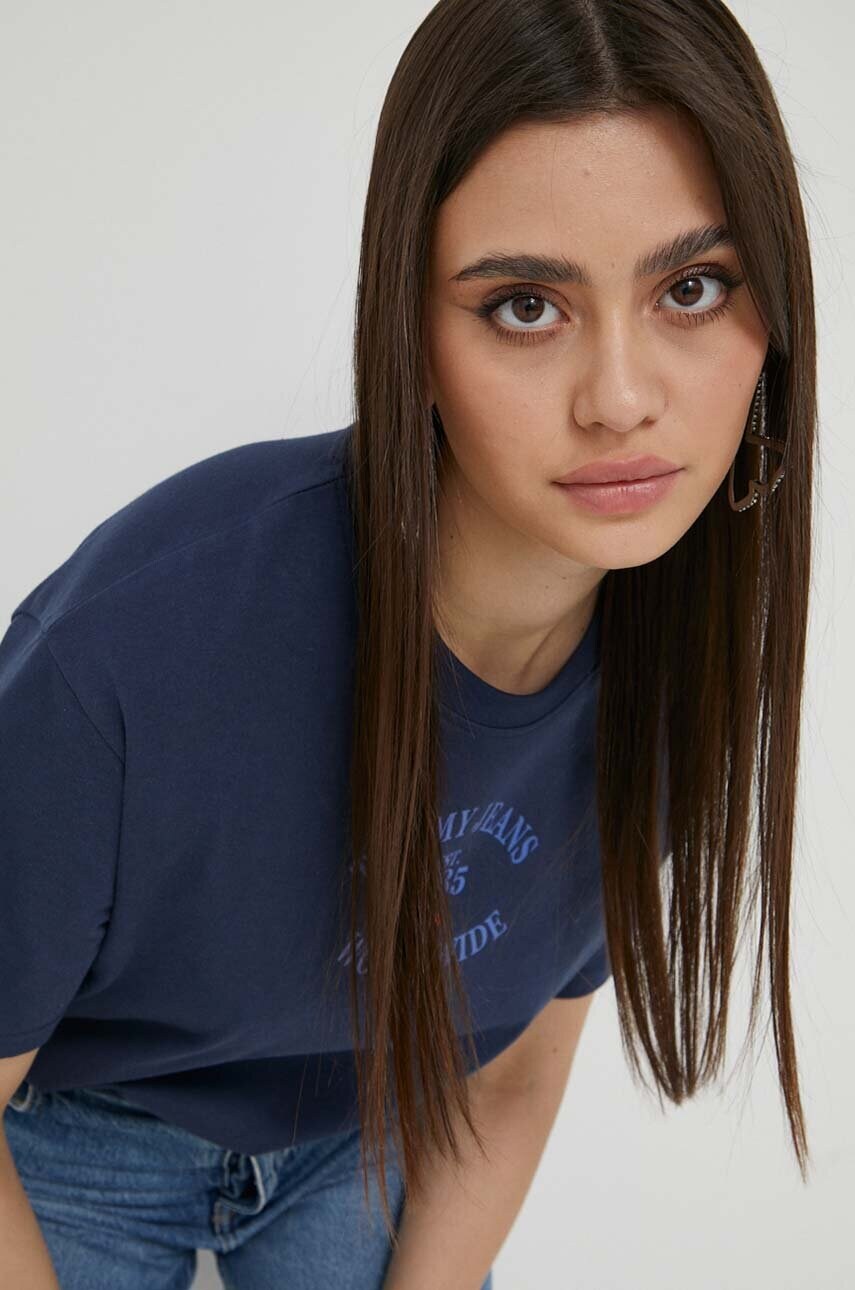

Хлопковая футболка Tommy Jeans цвет синий