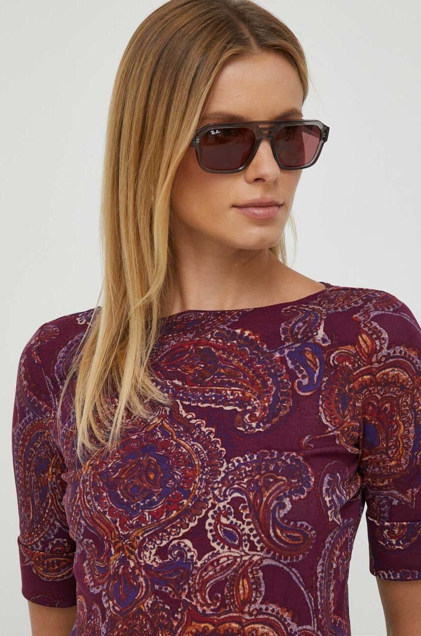 

Футболка Lauren Ralph Lauren женская цвет бордовый