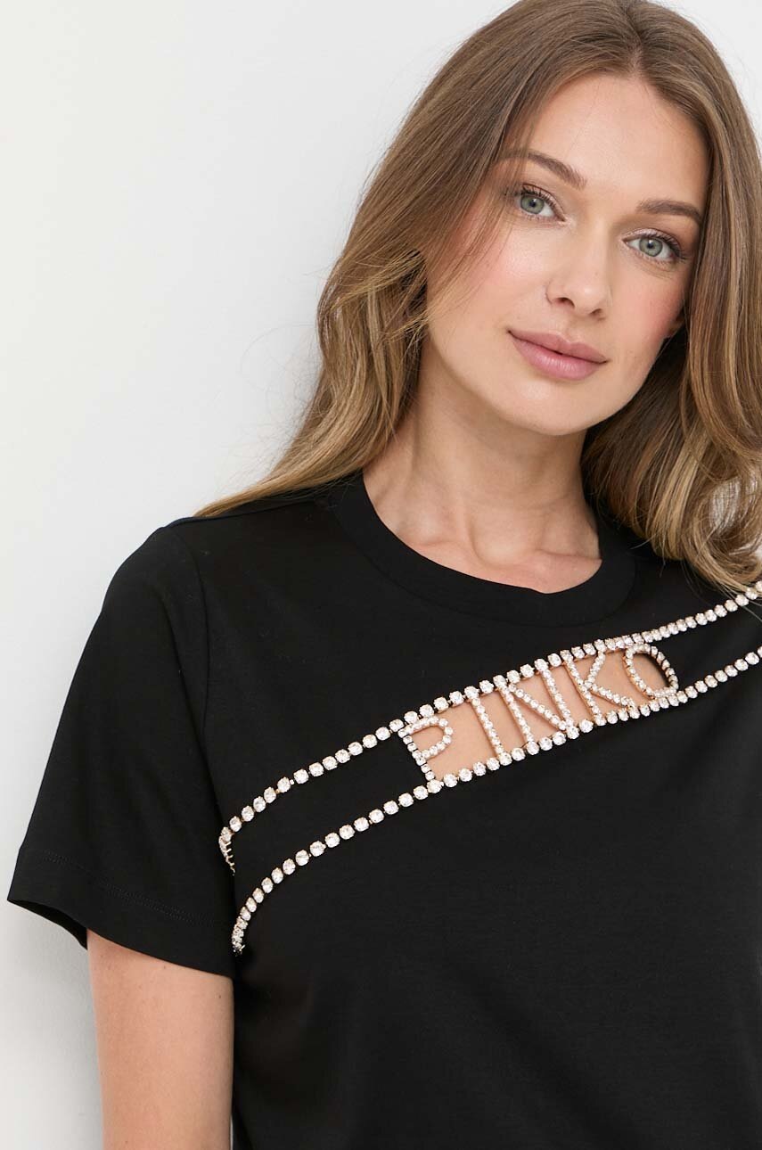 

Хлопковая футболка Pinko цвет чёрный