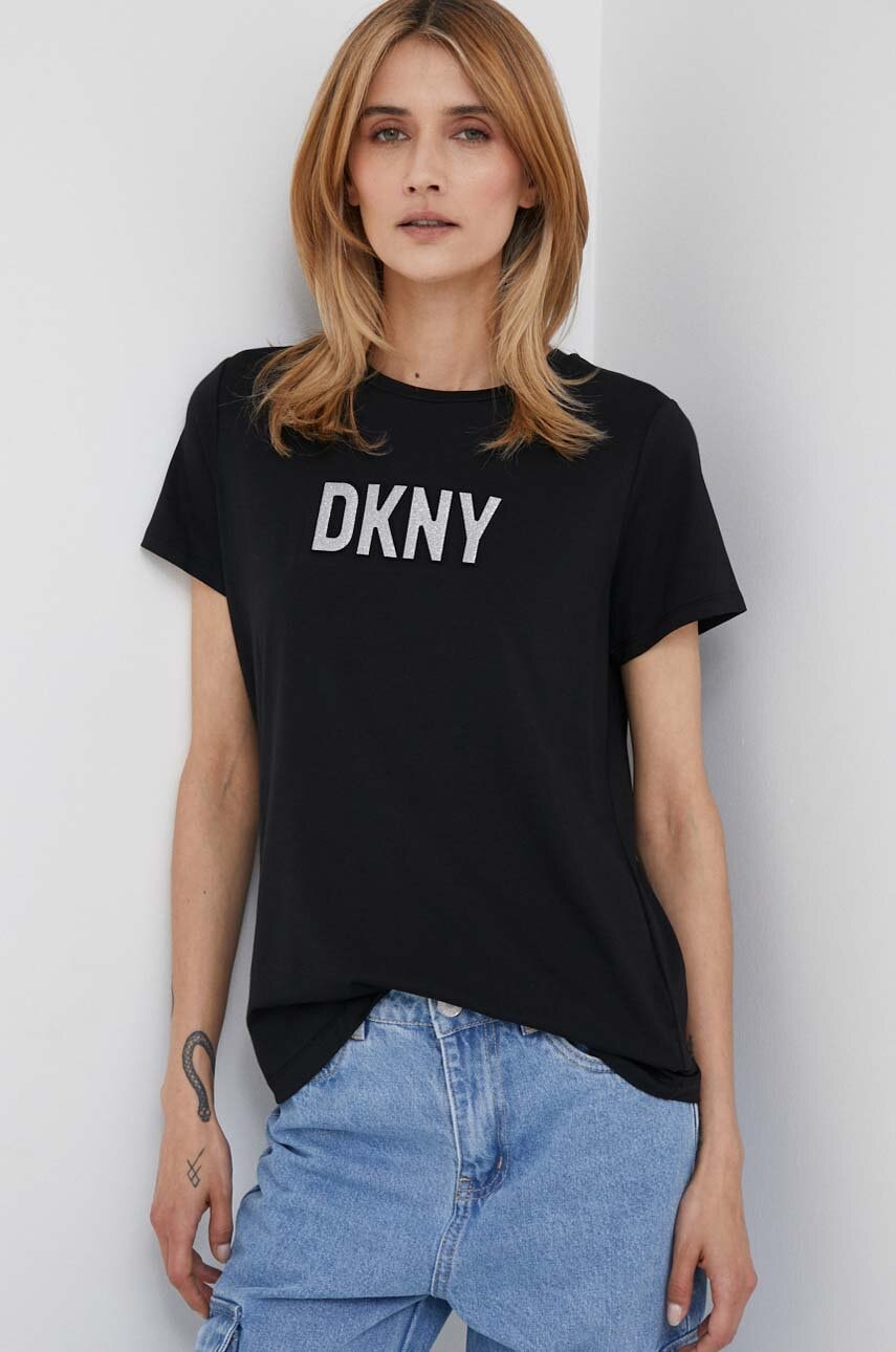 Levně Tričko Dkny černá barva, P03ZBDNA