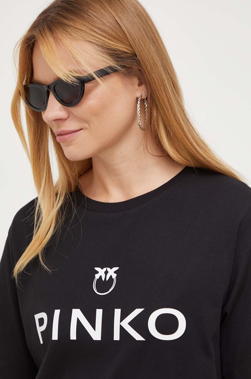 

Хлопковая футболка Pinko цвет чёрный