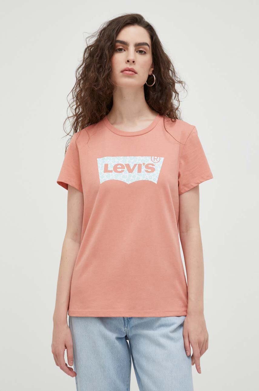 

Памучна тениска Levi' в оранжево, Оранжев