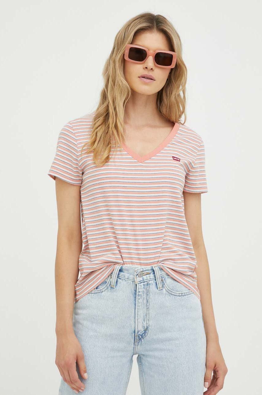 Levi's Tricou Din Bumbac Culoarea Portocaliu