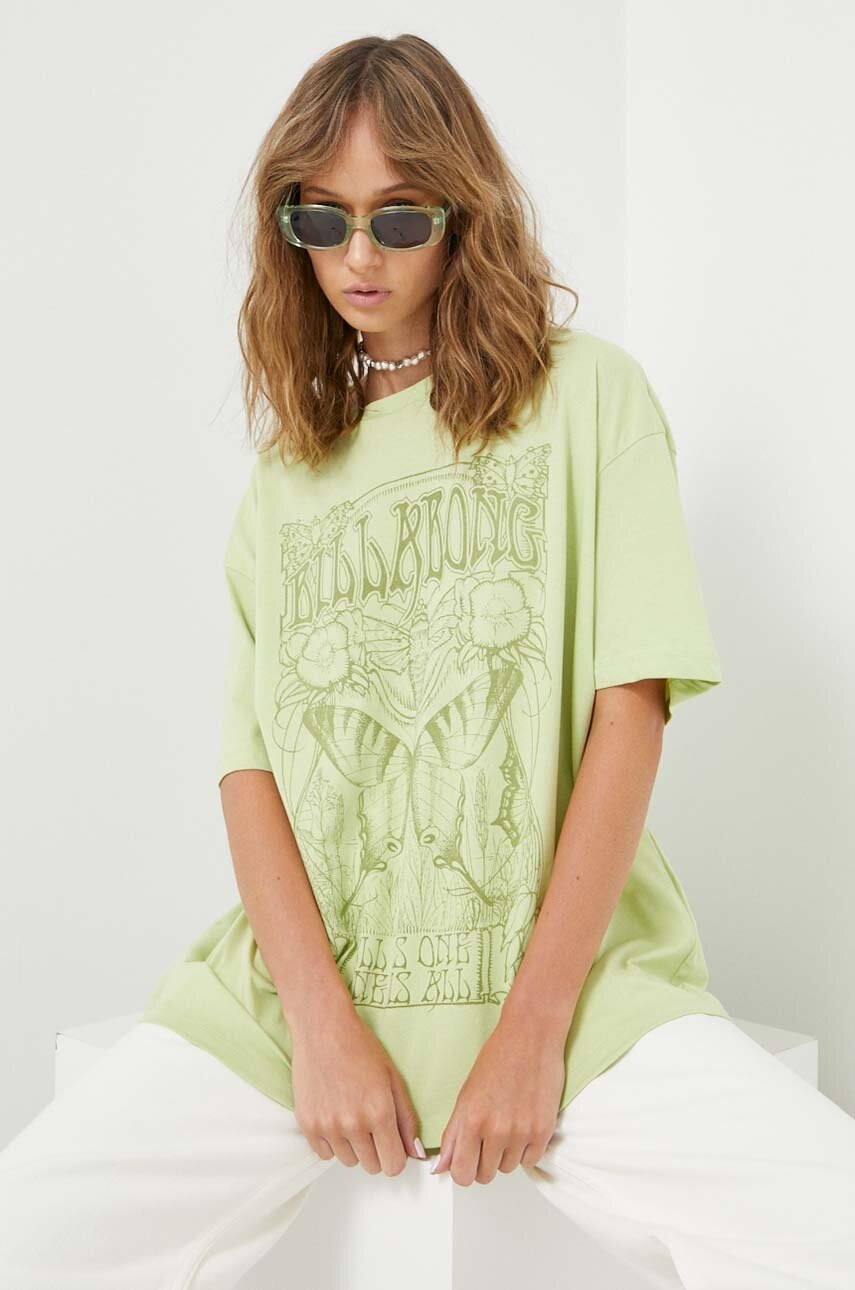 

Хлопковая футболка Billabong цвет зелёный