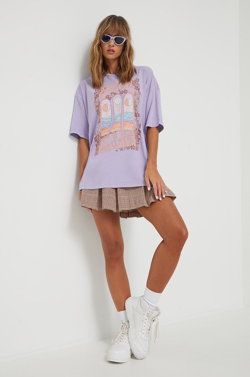 Billabong tricou din bumbac culoarea violet