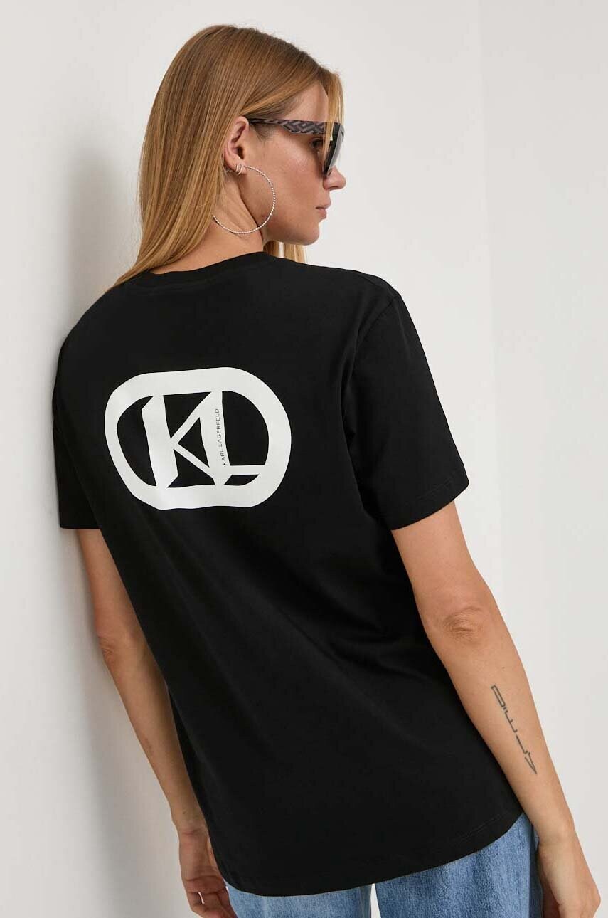 

Бавовняна футболка Karl Lagerfeld колір чорний