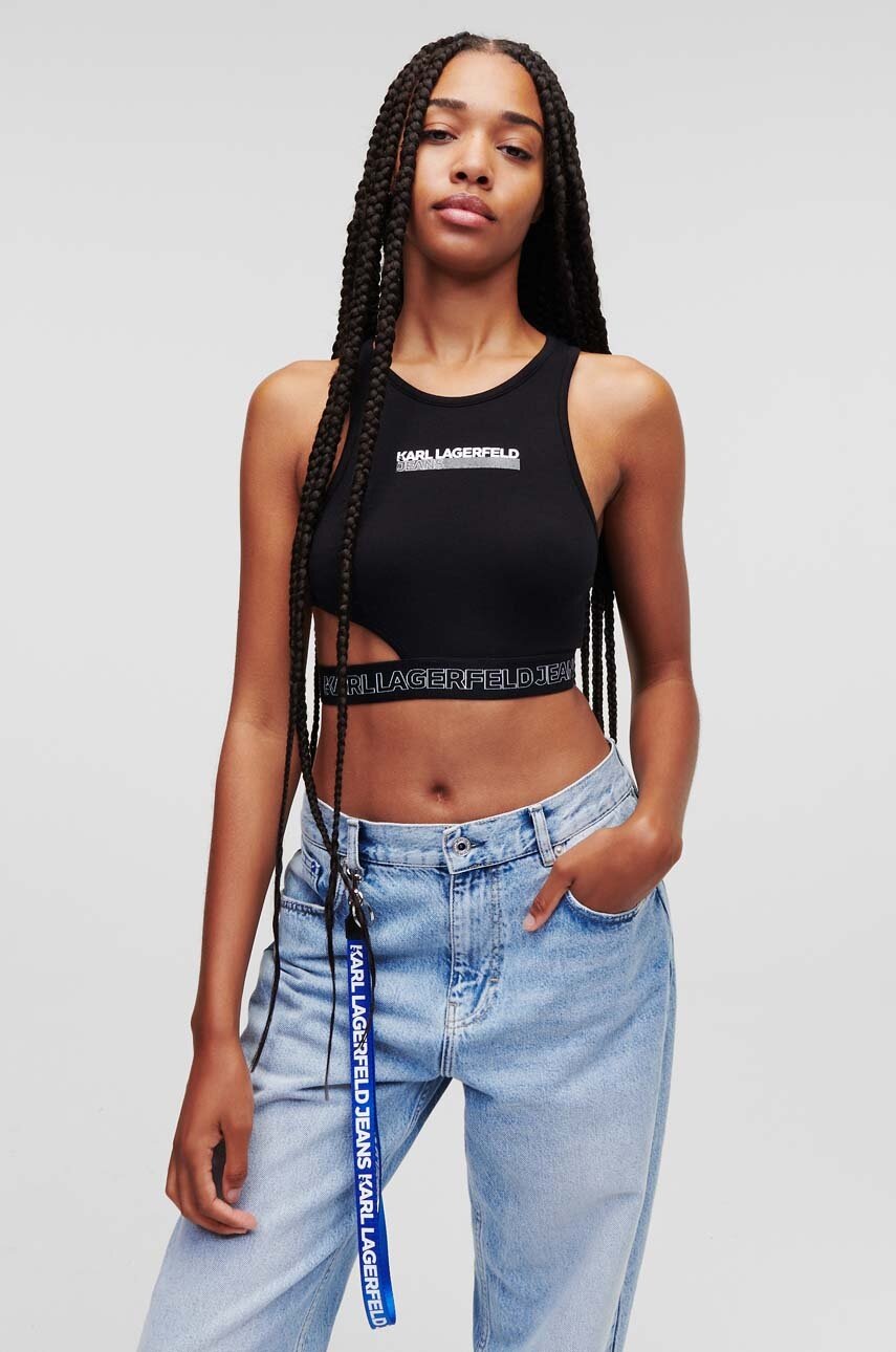 

Топ Karl Lagerfeld Jeans женский цвет чёрный