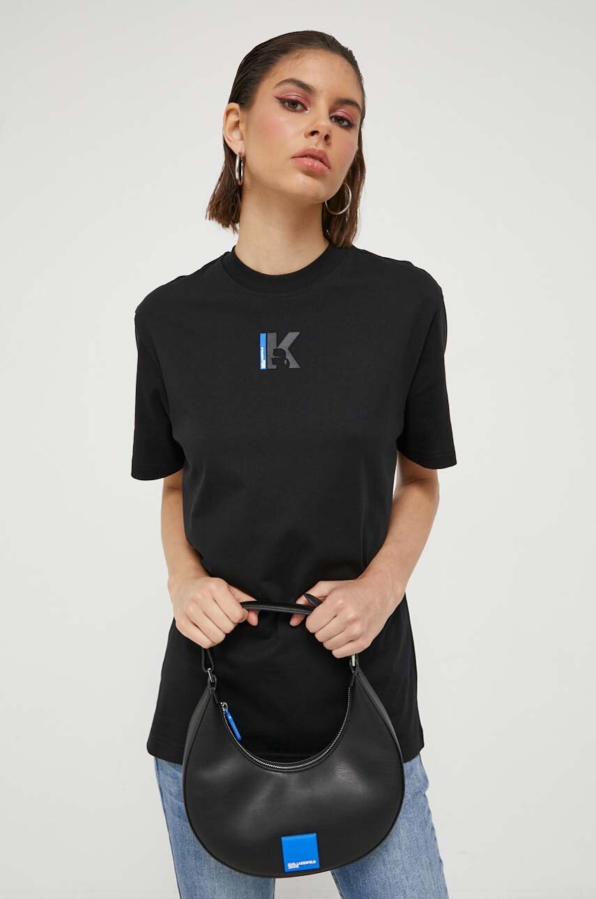 

Бавовняна футболка Karl Lagerfeld Jeans колір чорний
