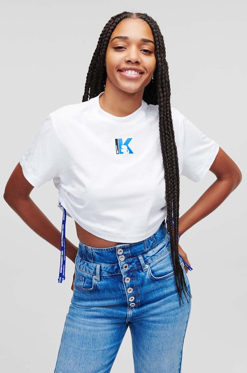 

Бавовняна футболка Karl Lagerfeld Jeans колір білий