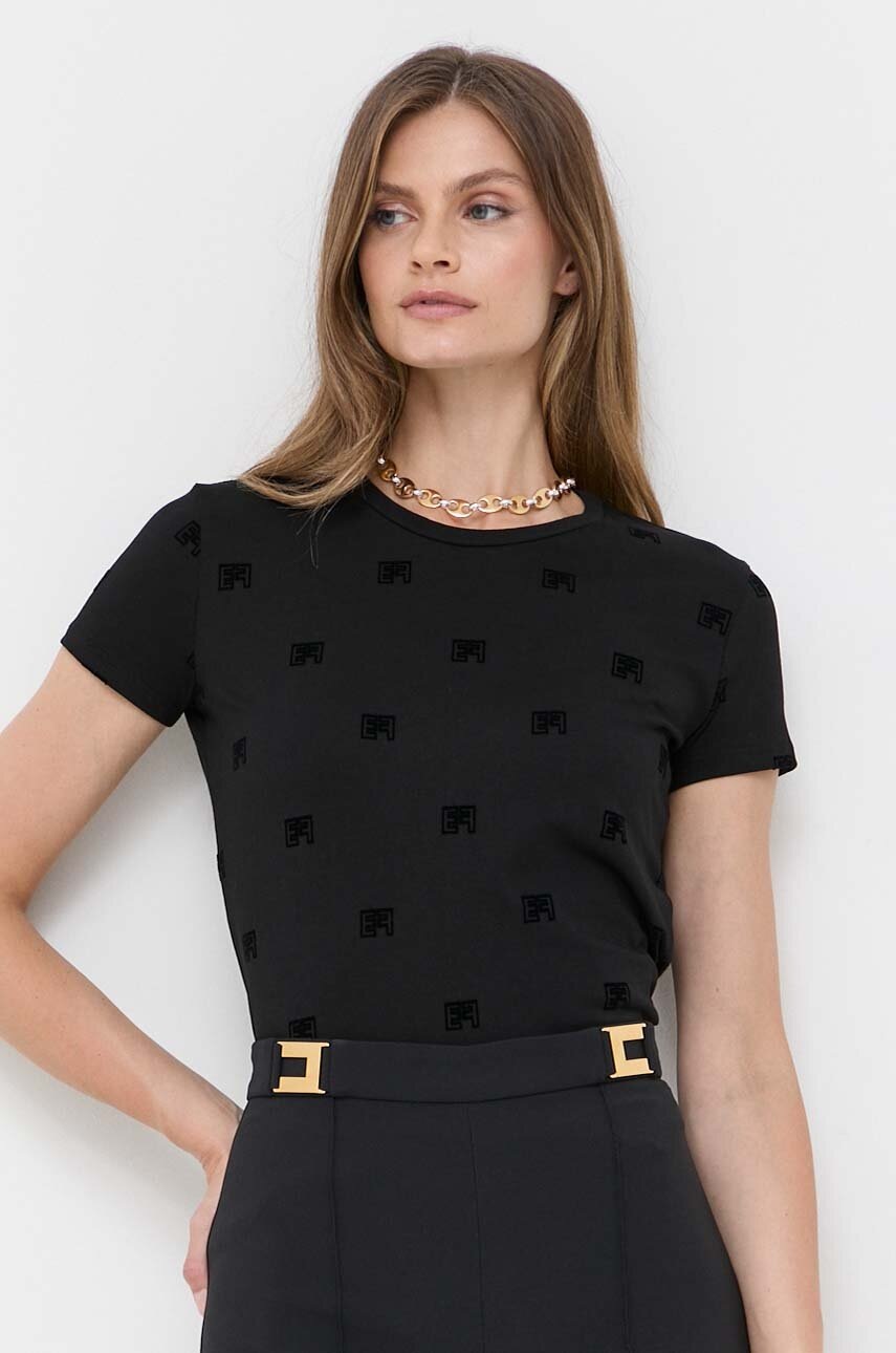 

Хлопковая футболка Elisabetta Franchi цвет чёрный