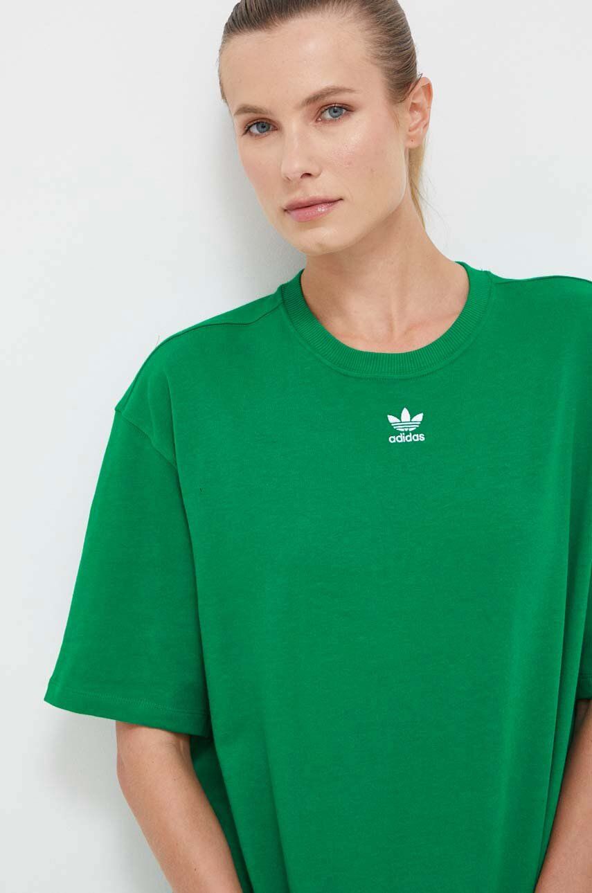 adidas Originals tricou din bumbac culoarea verde