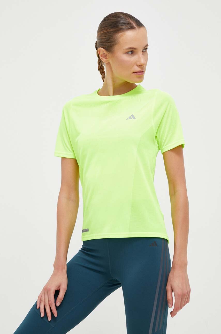 

Бігова футболка adidas Performance Ultimate колір зелений