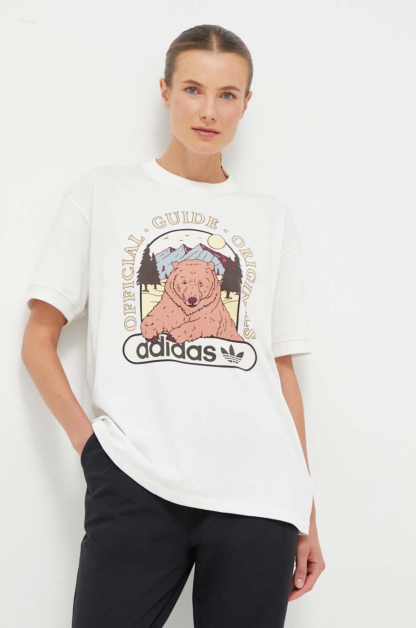 

Хлопковая футболка adidas Originals цвет белый