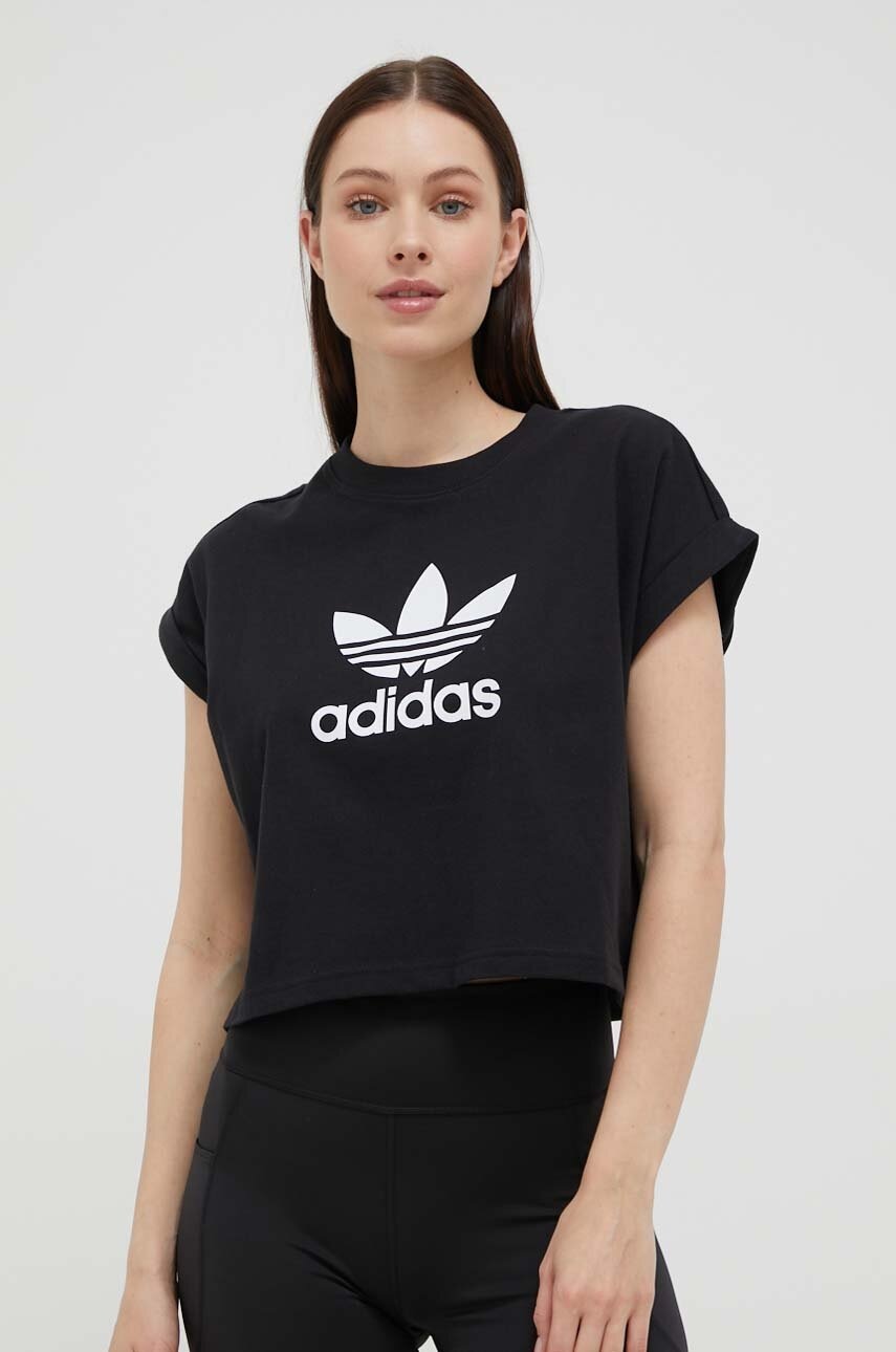 adidas Originals tricou din bumbac culoarea negru