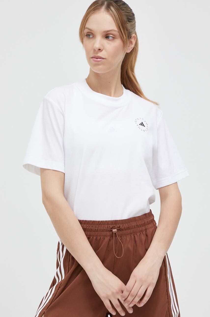 Tričko adidas by Stella McCartney bílá barva - bílá -  40 % Polyester