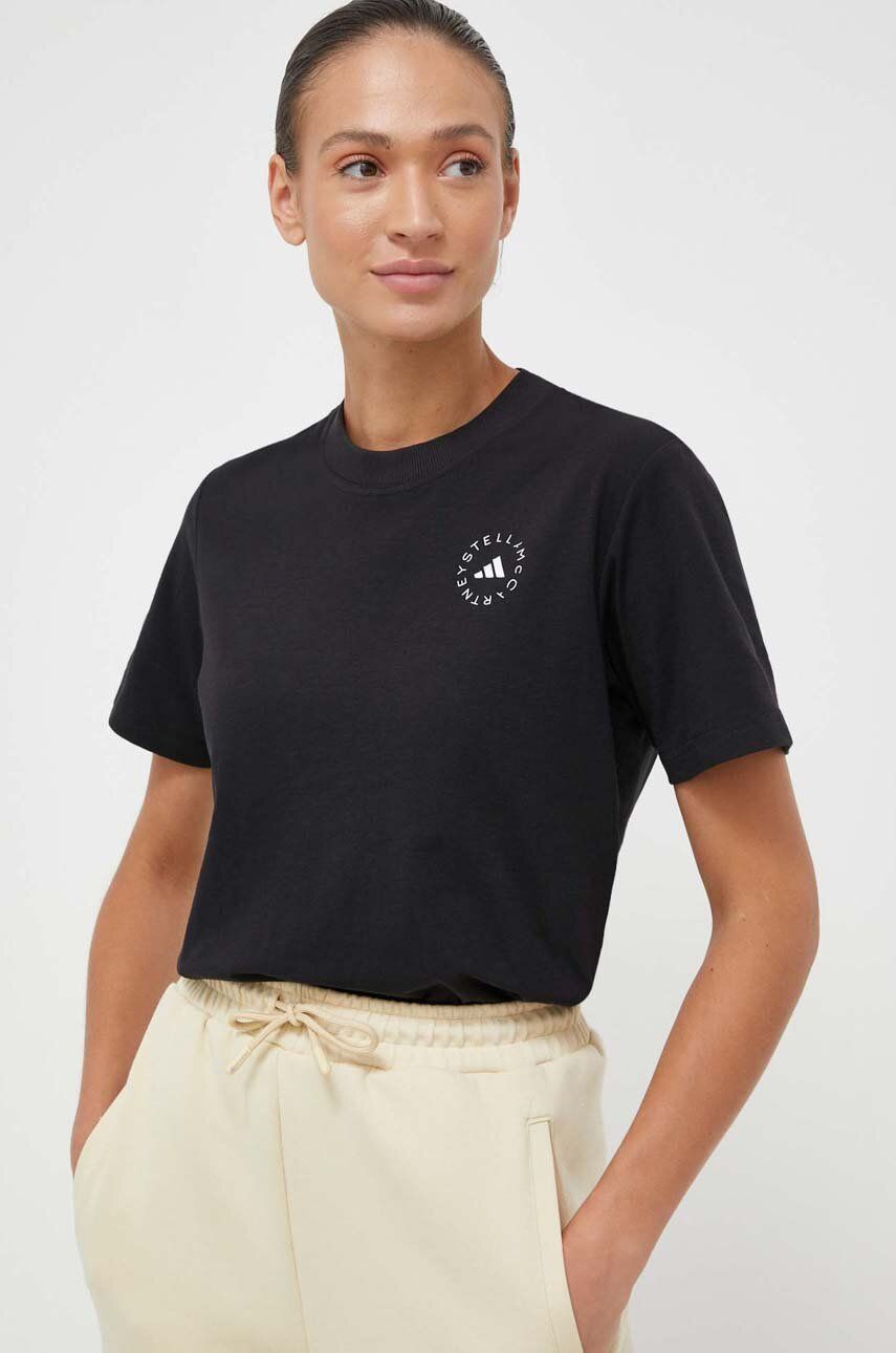 Tričko adidas by Stella McCartney černá barva - černá - 40 % Polyester