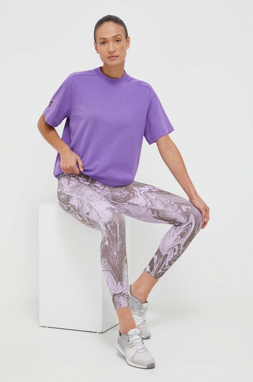 Tričko adidas by Stella McCartney fialová barva - fialová - 53 % Organická bavlna
