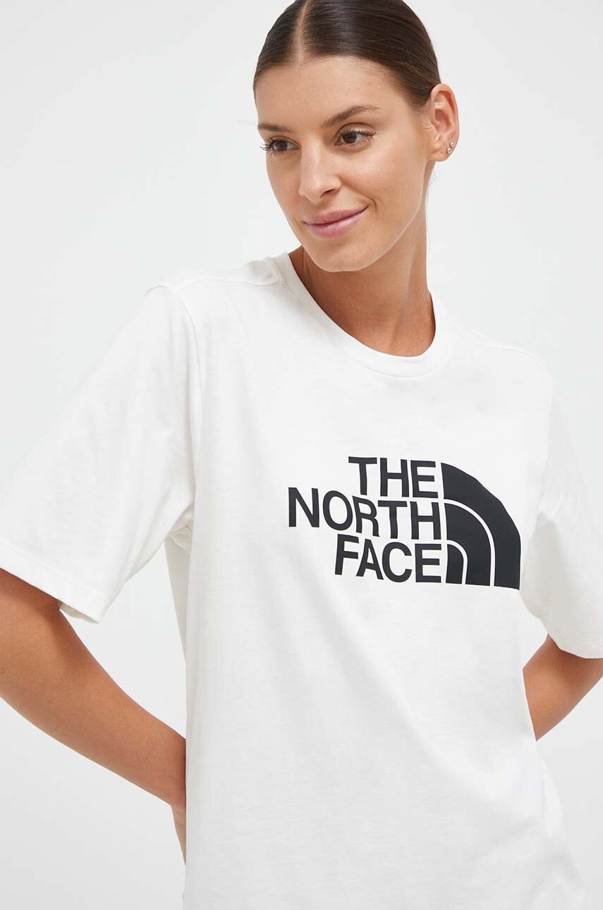 

Хлопковая футболка The North Face цвет бежевый