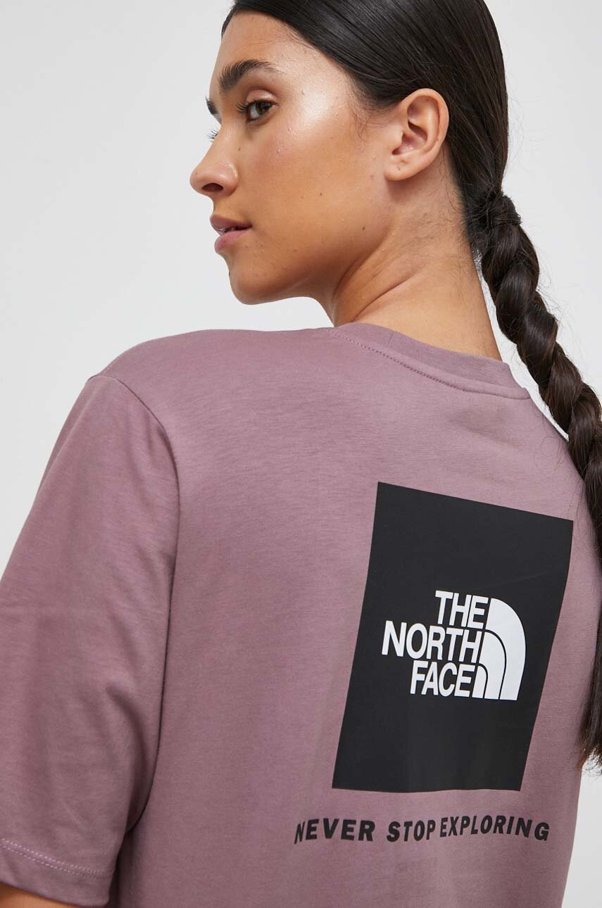 

Бавовняна футболка The North Face жіночий колір фіолетовий