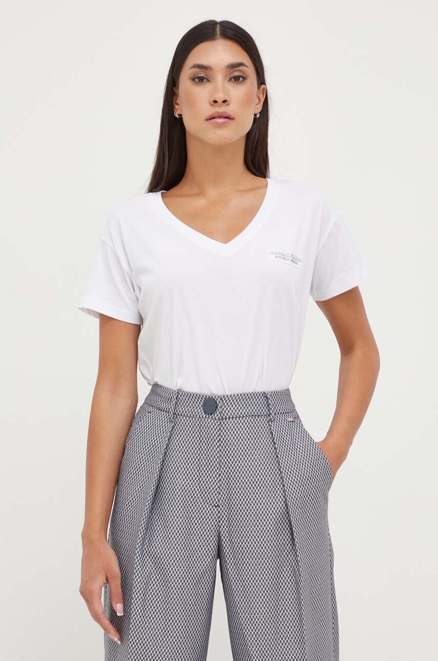 

Памучна тениска Armani Exchange в бяло, Бял