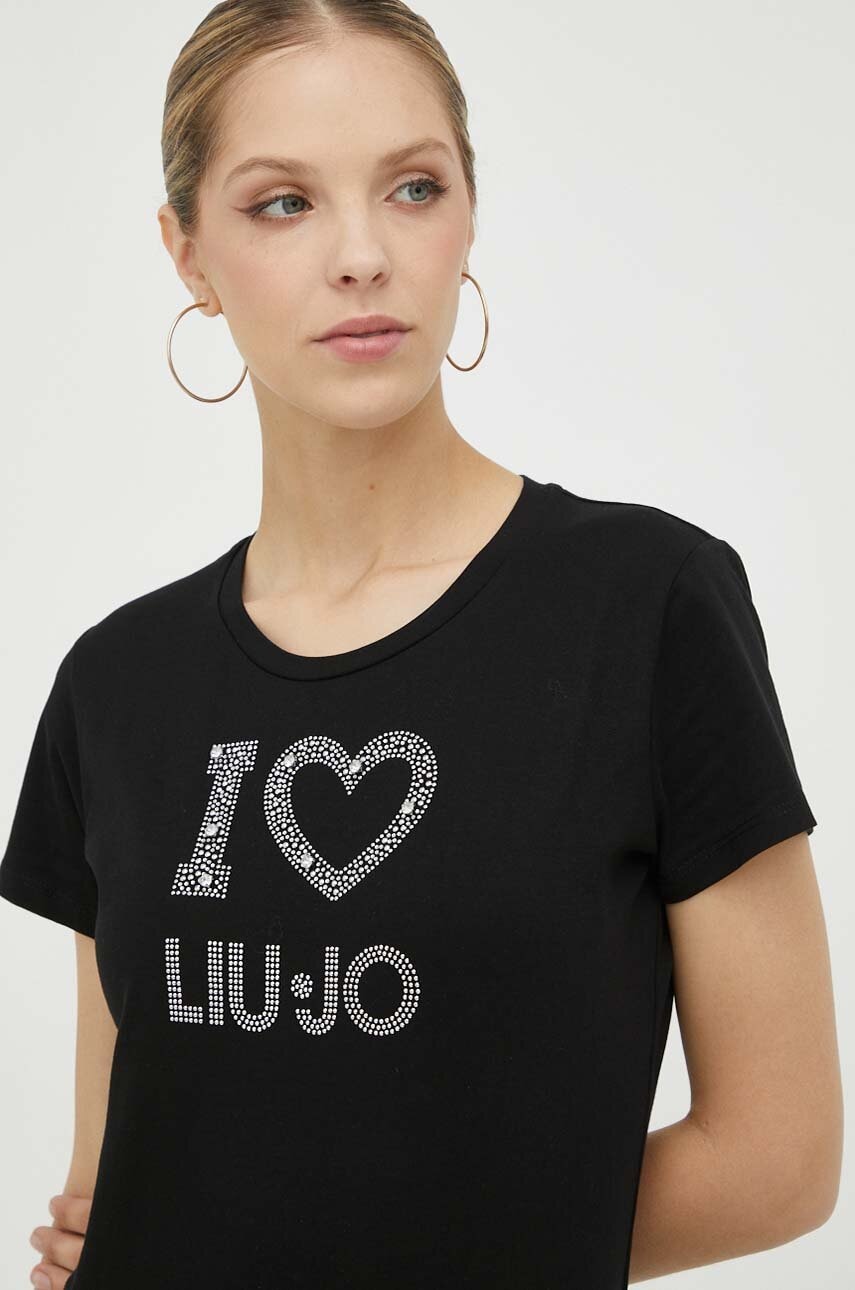 

Хлопковая футболка Liu Jo цвет чёрный
