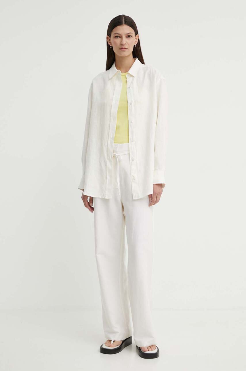 Βαμβακερό τοπ Samsoe Samsoe χρώμα: κίτρινο φωτογραφία