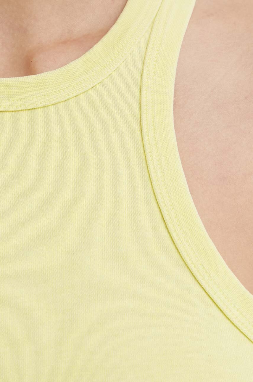 Βαμβακερό τοπ Samsoe Samsoe χρώμα: κίτρινο φωτογραφία