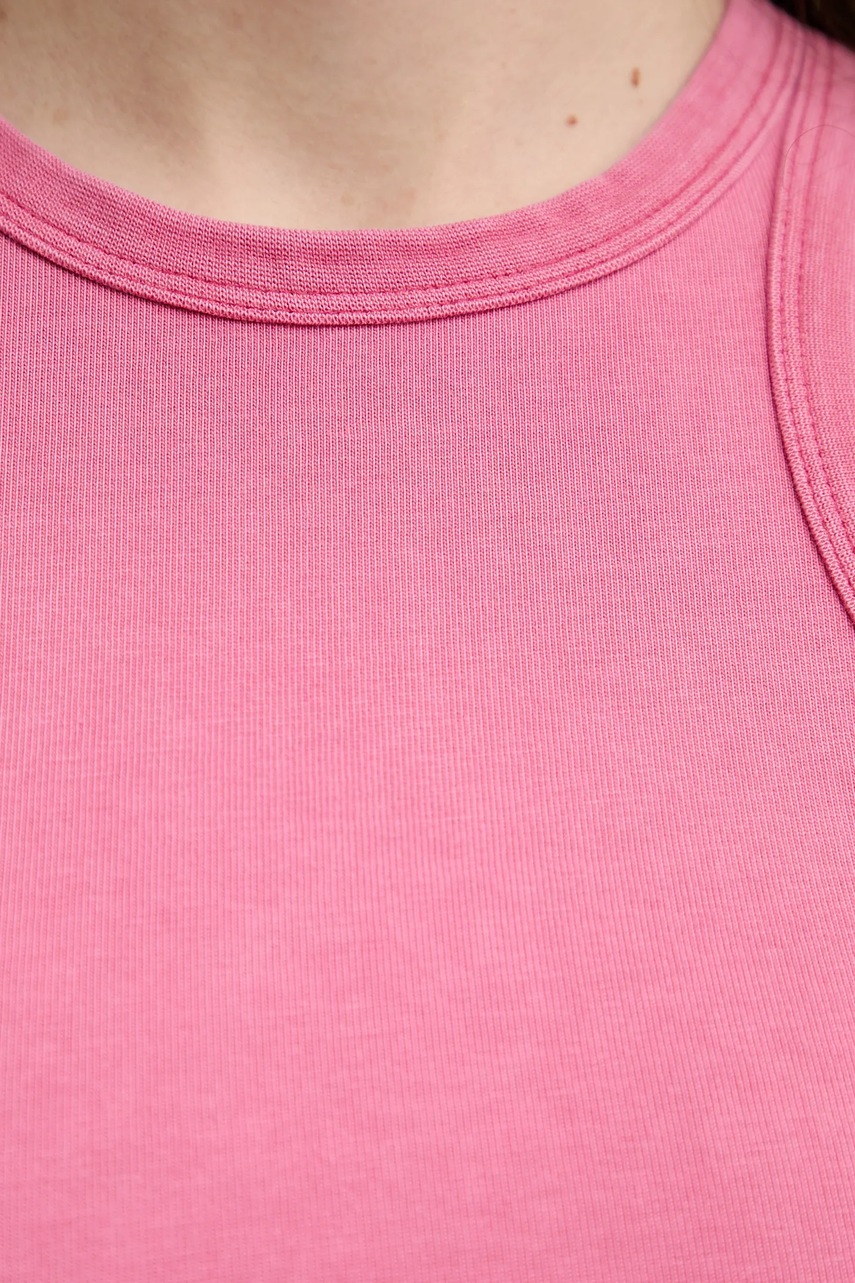 Βαμβακερό τοπ Samsoe Samsoe χρώμα: ροζ φωτογραφία