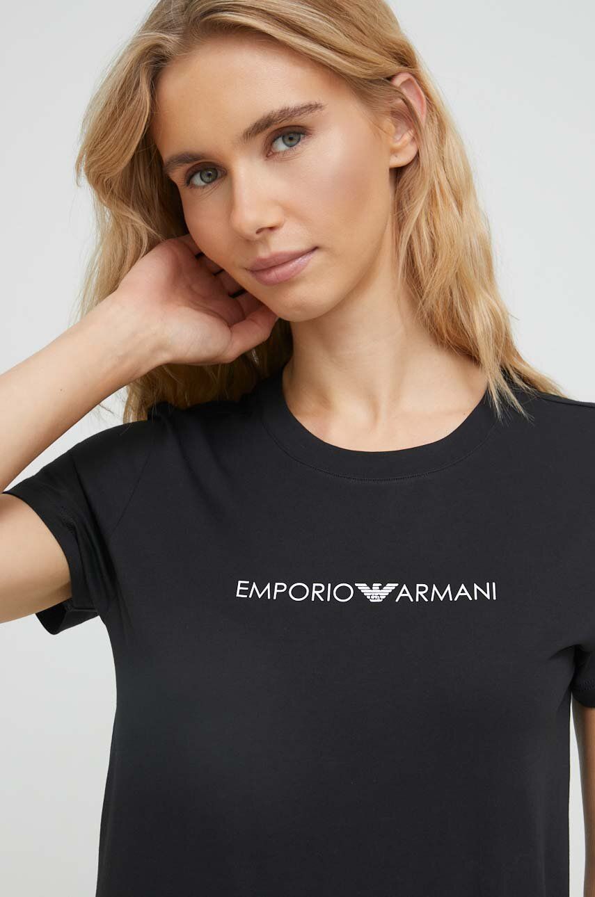 Emporio Armani Underwear Tricou Lounge Din Bumbac Culoarea Negru