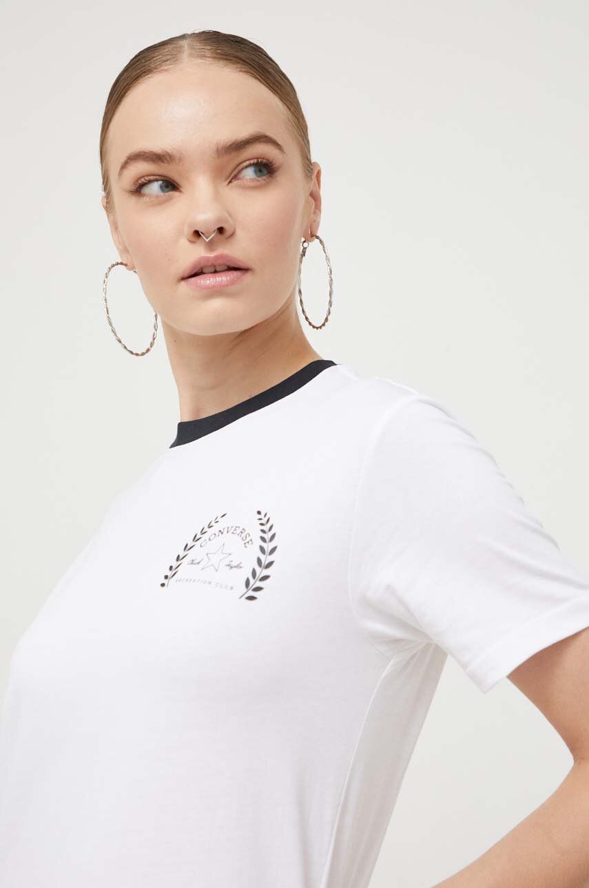 Converse tricou din bumbac culoarea alb - Shoppu.ro
