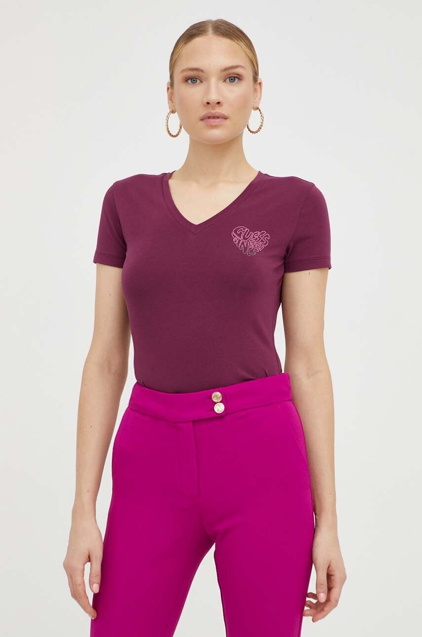 

Футболка Guess жіночий колір фіолетовий