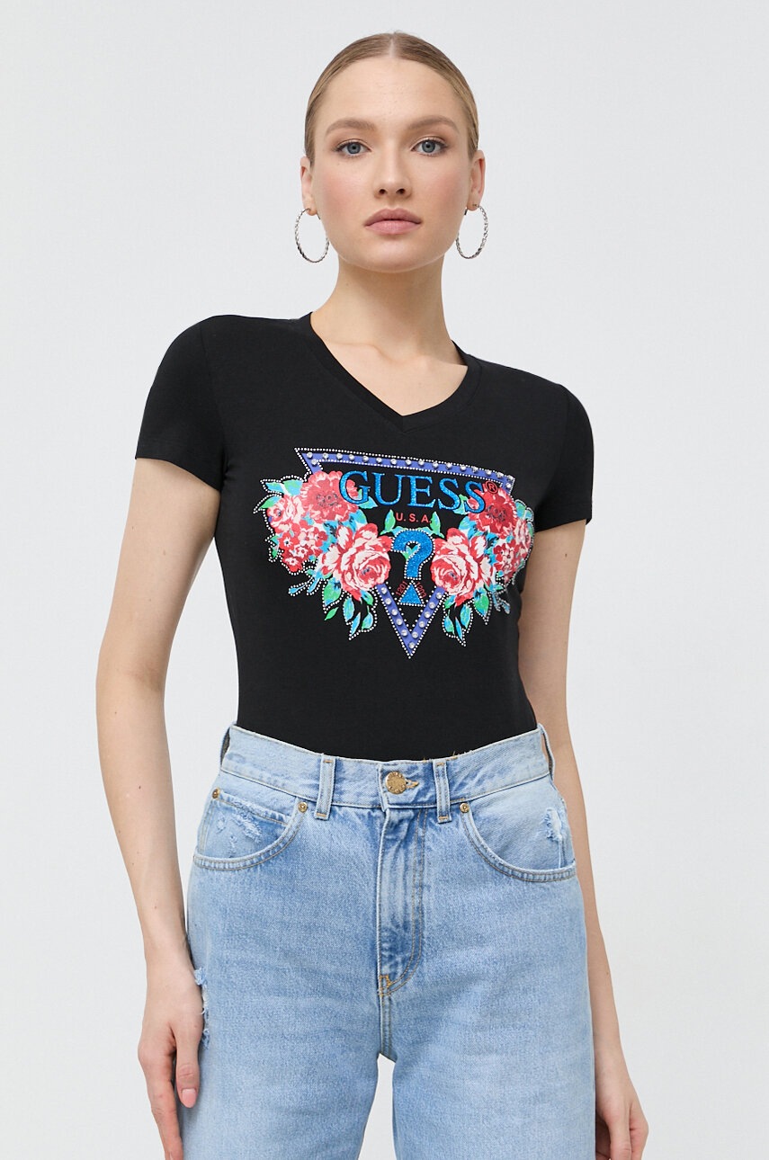 

Футболка Guess жіночий колір чорний